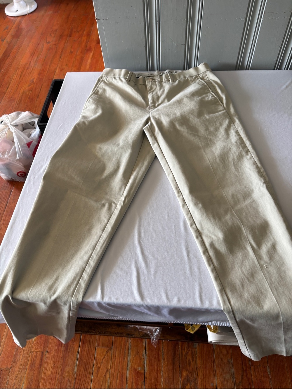 Haggar Classic Men's Straight Chino Pants in Light Tan